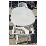 Plastic patio table and chairs