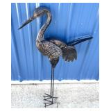 Black flamingo lawn art