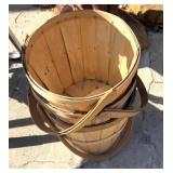 Three vintage woven baskets
