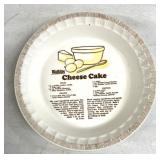 Pie dish with Watkins cheesecake recipe