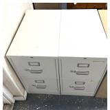(2) 2 drawer, metal family cabinets