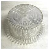 Vintage plastic cake service tray with top