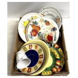 Colorful fruit and flour themed dish, dishware