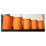 Orange retro Tupperware set