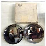 2 Norman Rockwell plates
