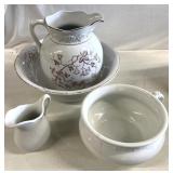 Vintage washbasins and pitch cracked