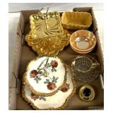 Vintage gold accent dishware/2 fire king bowls