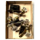 Vintage glass handle door, knobs- locks