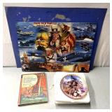 Americana puzzle/plate and book