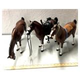 Vintage toy horses, one with extra extra hinges