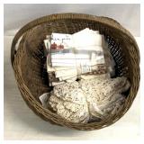 Embroiderednapkins/handcrafted doilies/basket