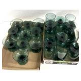 Matching green juice glasses