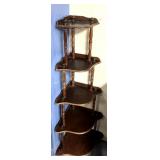 Five tiered corner shelving unit