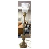 vintage Rembrandt-style brass torchiere table