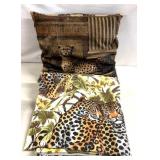 Leopard pillow/tiger throw blanket