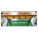 36 inch wide apple themed decorative bench