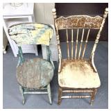 2 primitive chairs
