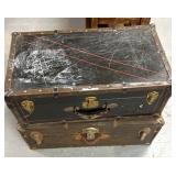 2 vintage shipping trunks