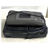 Emerson VCR with VHS tape rewinder