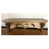 17.5" wooden wall hanging shelf/hanger