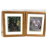 2 owl framed prints