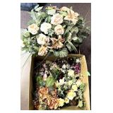 2 boxes of artificial flowers