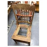 Vintage wooden chair, missing portion of seat