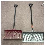 2 snow shovels