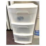 3 drawer, plastic organizer-comes with wheels