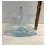 Fenton Princess House ice blue glass basket