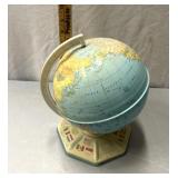 Vintage metal globe dented