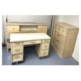 Vintage 3  piece blonde full size  bedroom set
