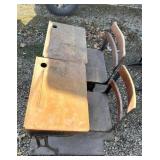2 vintage school desks
