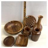 Wooden bowls and vases