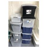 8 gray/blue/black/clear totes