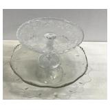 Glass cake, serving platters