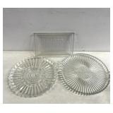 Vintage glass service trays