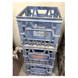 3 plastic milk crates some ware