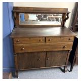 Antique wooden 46 inch wide buffet