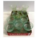 Vintage green martini glasses