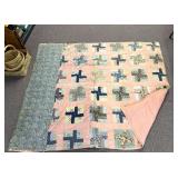 Antique quilt 68 x 82 some ware