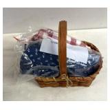 Americana themed cloth napkins/basket