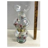 Vintage oil lamp with floral design