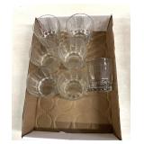 Seven matching drinking glasses