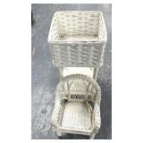 Wicker plant stand, and Toy childï¿½s chair