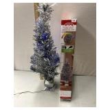 32 inch silver fiber optic Christmas tree