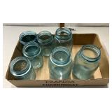Blue canning jars