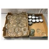 15 canning jars with glass and metal lids