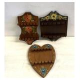 Vintage wooden wall hanging Norwegian decor spoon