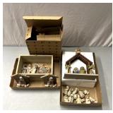 3 miniature nativity scenes